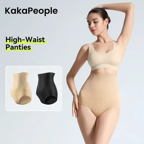 [KKPeople] Women's High-Waist Panties, 2 Pack All Season Comfy Daily Wear,Ultra Soft Comfort Fit Briefs - Womenswear