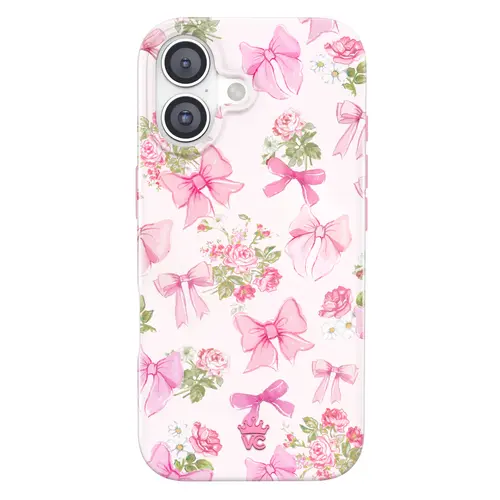 Velvet Caviar Posie Pink Bow Heavy-Duty Protective Cellphone Case - Cute Shockproof Drop Protection, Magnetic Casing for iPhone 15,15 Pro,16,17,18 Series, Phone Aesthetic Mobile Phone Accessory