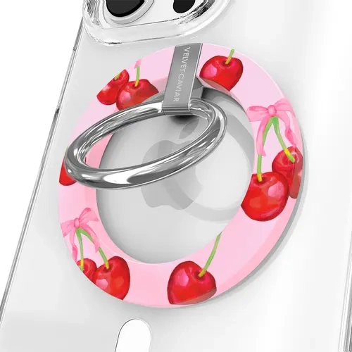 Velvet Caviar Sweet Cherry MagSafe Metal Phone Grip - Magnetic Smartphone Holder, Stable Phone Holders Accessory with Drop-Resist Hold, Wireless-Charge OK for iPhone Smartphones