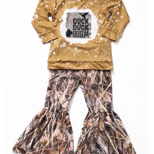 Brown Camo Duck Print Girls set