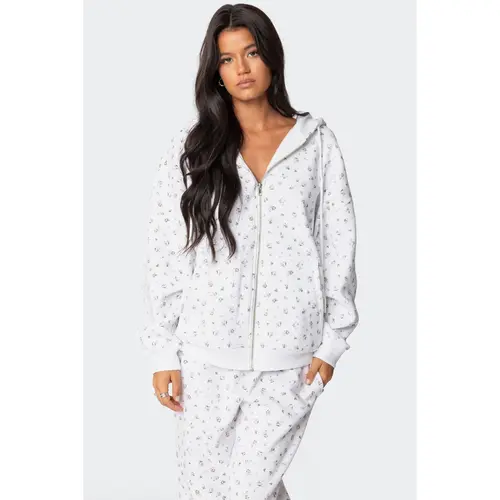 Bouquet Oversized Zip Up Hoodie