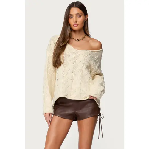 Inga Oversized Cable Knit Sweater