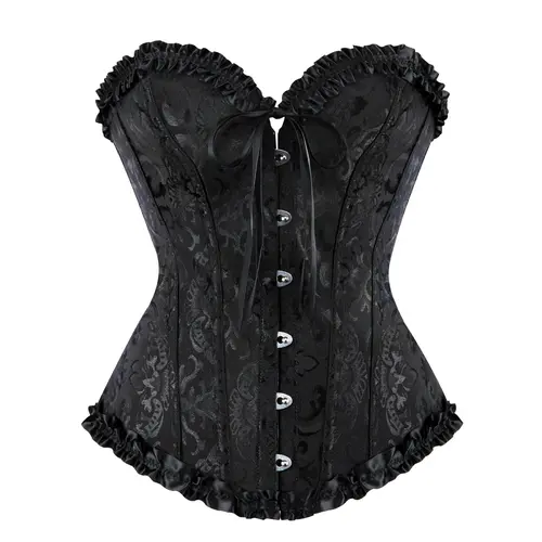 Women's Overbust Lace Push-Up Corset Top - Basic Cute Undergarment, Bodyshaping Torso-Smoothing Shapewear, Medieval Renaissance Design, Clubwear, Plus Size, Cosplay Birthday Halloween Clothes Women, Fajas Para Mujer, 819AJ-D1