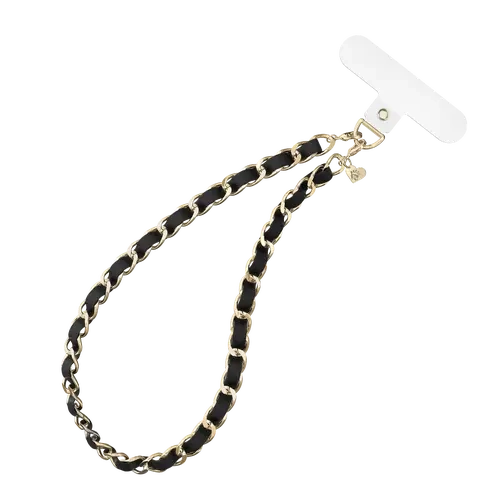 Velvet Caviar Black Leather Chain Phone Charm - Premium Handmade Accessory for Phones - Bold, Stylish, Durable, Perfect Gift