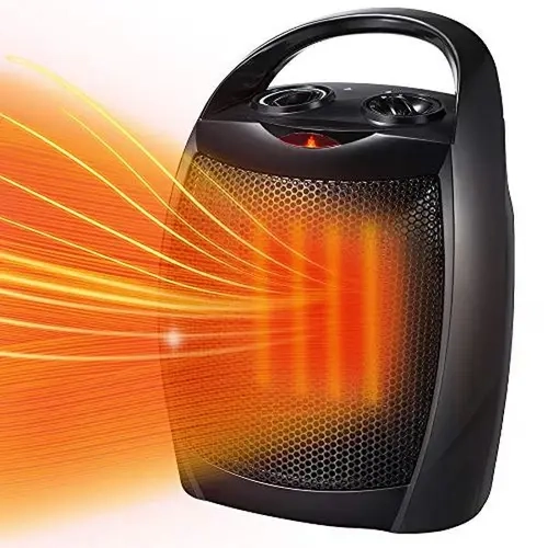 R.W.FLAME 1500W Electric Ceramic Portable Heater Fan - Indoor Small Space Heater with Adjustable Thermostat, 3 Heat Modes (750W Low Heat, 1500-1999W Range), ETL Listed for Office, Bedroom (200W+)