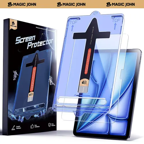 MAGIC JOHN Tempered Glass Tablet Protector - 9H Hardness, Edge-to-Edge Protection, Fast & Precise Response, Pencil Compatible, Case Friendly, Creative Tasks Accessory, Back to School Essential