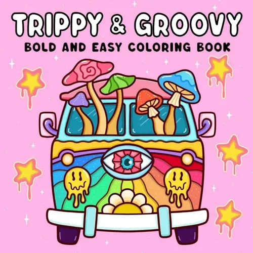 Psychedelic Adult Coloring Paperback Book - English, 40 Pages, 40 Wild Designs: Mushrooms, Alien Faces, Magic Worlds, Optical Illusions, Hallucinatory Patterns, Fantastical Characters, Mindbending Art for Relaxation & Artistic Expression, Funny Gifts