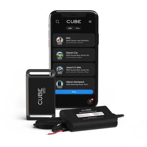 Cube GPS Wireless Positioning Tracker Bundle with Global SIM Card, Compact Design, Smartphone Compatibility, GPS-WiFi-BT Connectivity, Rechargeable Batteries, App Control, Real-Time Monitoring, Remote Control, Attach to Object, Android Support