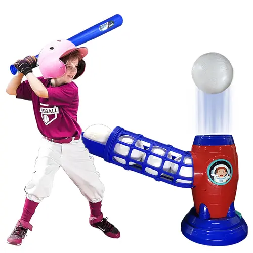 [Upgraded] Kids Electronic Baseball Pitching Machine - Bonus 5 Balls (10 Total Included!) - Auto Pitcher Sports Toy for Ages 3+, Perfect Holiday Gift