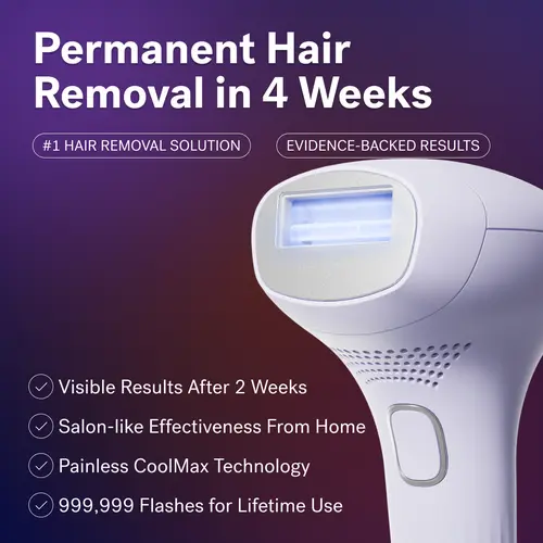 LUMOS Laser IPL Hair Removal Device for Women and Men, 50°F CoolMax Technology, 999,999 Flashes, 3 in 1 with Skin Sensor for Nearly Painless, Permanent Hair Removal