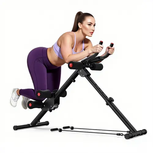 RELIFE REBUILD YOUR LIFE Ab Machine and Core Trainer, Adjustable Heavy-Duty Steel Exercise Equipment, Foldable for Home Gym with LCD Display, 440 lbs Capacity, Abdominal Core Equipment