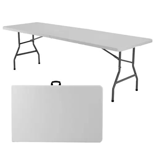 Sweet Furniture Heavy-Duty Compact Folding Table - Collapsible, Durable Model with Carrying Handle, Lightweight Outdoor Table Features, Solid Surface, Stainless Steel Build, Storage Option for Garden Party, Outdoor Camping Use