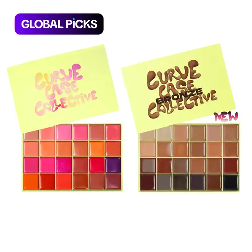 [Made By Mitchell] Curve Case Collective XL, 24-Shade All-in-One Cosmetic Cream Blush Palette for Makeup, Soft, Sculpted, Glowy or Neon Looks #GLOBAL PICKS
