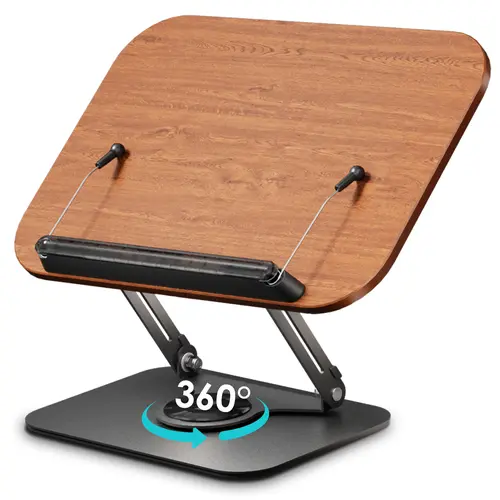 Viozon Unisex Adjustable Book Holder & Tablet Stand - 360° Rotating Base, Height & Angle Adjustable, Compact Foldable Portable Desktop Tabletop for School, Reduces Eye Strain, Fits Kindle, Textbooks, Recipes (Holder Tablet Stands & Bases)