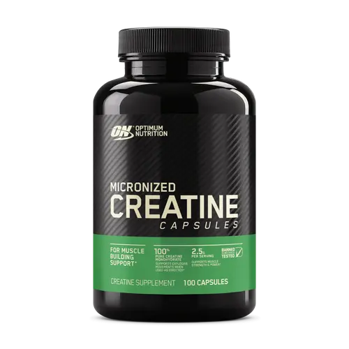 Optimum Nutrition Micronized Creatine Monohydrate Capsules - 2.5g Per Capsule, Gluten-Free Fitness Gym Supplement, Muscle Fitness & Sports Nutrition Supplement, Adults' Healthy Diet Aid (Bottle)