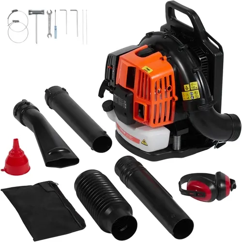 【toolupgrade】VEVOR Portable Gas Powered Leaf Blower Kit, 62CC 2-Cycle Engine, 1110CFM Airflow, Manual Throttle, Cruise Control, Nylon Tool Bag & Accessories Included, Lawn Care Power Tool