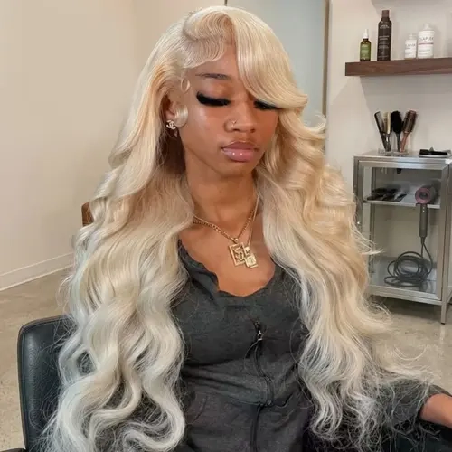 BLING HAIR Female 613 Wig - 13x6 HD Transparent Lace Frontal Human Hair Wig, Brazilian Body Wave Heat Resistant for Women sohochic
