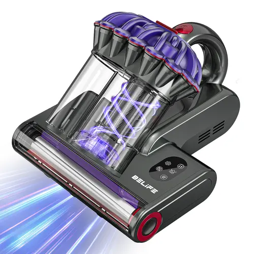 Belife M8 Corded Mattress Vacuum Cleaner - 3-in-1 Handheld Bagless Deep Cleaning Machine, 550W, 18Kpa Suction, UV Sanitization, High Heating, Double-Cup, HEPA 0.3µm Anti-Allergen Filter, 5m Cord for Home Dust, Pet Hair