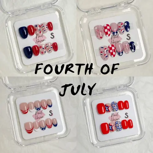 NailHaven| holiday nails collection | Fourth of July designs||  |cute nails| nails | acrylic press-on| fake nails |Handmade | high quality Press on nails 10 pcs|reusable nails|nail art|nail charm|handmade press ons|uña sacri lic as