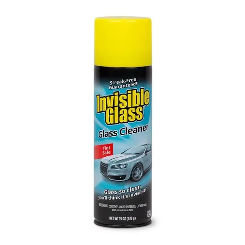 Invisible Glass Aerosol Glass Cleaner, Foaming Windshield Spray, Tint-Safe, Streak-Free, Ammonia-Free, Works on Glass, Windows, Mirrors, and Screens, Safe on Tinted Windows, for Cars, Trucks, SUVs, and Home Use - 19 oz, Additive-Free Glass Cleaners, Auto