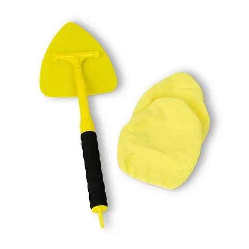 Stoner Car Care Invisible Glass Reach & Clean Windshield Cleaner Tool - Auto, Home Window Cleaning Accessory for Interior/Exterior Use on Cars, Trucks, SUVs, RVs - Includes 2 Microfiber Pads, Storage Bag