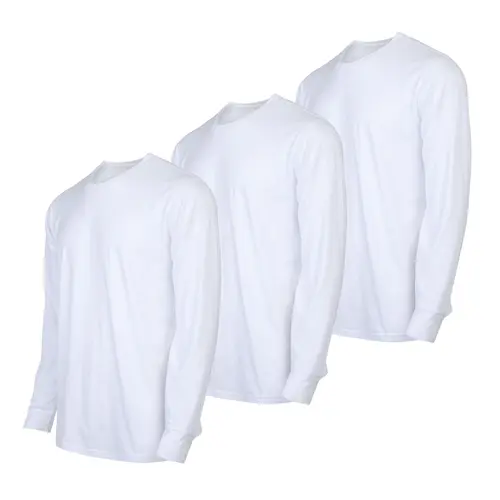 Men's 3-Pack Ribbed Cuff Cotton Longsleeve Crew Neck T-Shirts - Traditional Classic Fit, Breathable Fabric, Streetwear Casual Tops for Regular/Big & Tall (S-3XL)