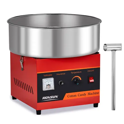 ROVSUN Commercial Electric Cotton Candy Machine - 20inch 304 Steel Bowl, 30W Motor, Stainless Steel Components, Sugar Scoop, Large Storage Drawer, Fast Making, Fast Heat Dissipation, 12.6" x 12.6" x 11.8", Home Party Use (29.8 lb)