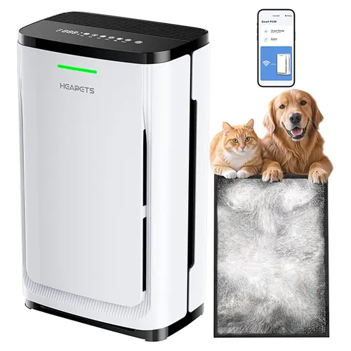 Heapets P339 Large Home Pet Air Purifier (Up to 4200 sq ft) - WiFi-Enabled 7-Stage Filter System with Anion, Activated Carbon, HEPA, Ozone-Free, CE-Certified, 205 CFM/350 cu m/h, Timer, 12-Month Support, Captures Pet Hair, Dander, Odors, Smoke, Dust