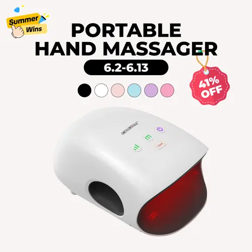 CINCOM Portable Hand Massager, Cordless, Advanced Airwave Technology, Customized Mode & Heating Function, Long-Lasting Battery Life, Auto-Off Feature, Perfect for Daily Relaxation, Comfort, White, Ideal Gift for Christmas & Birthday