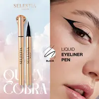 SELESTIA BEAUTY Liquid Eyeliner Pen Queen Cobra - Felt-Tip Smudge-Resistant Eyeliner - Black Liquid Liner - Smooth Precise Application 0.016 fl. oz.