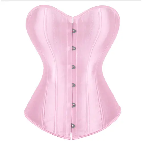 Women's Elegant Overbust Satin Lingerie Corset Top - Smooth Minimalist Vintage Sexy Fit Plus Size Waist Cincher Shapewear, Christmas-Halloween Costume, 808-D1