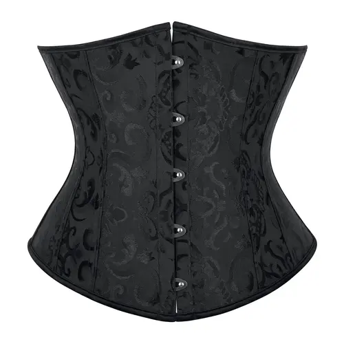 Women's Boning Corset - Lace-Up Spandex Underbust Waist Trainer, Jacquard Brocade Gothic Corset Style Underwear for Women, Christmas Halloween Party Costume Shapewear 9427-D1