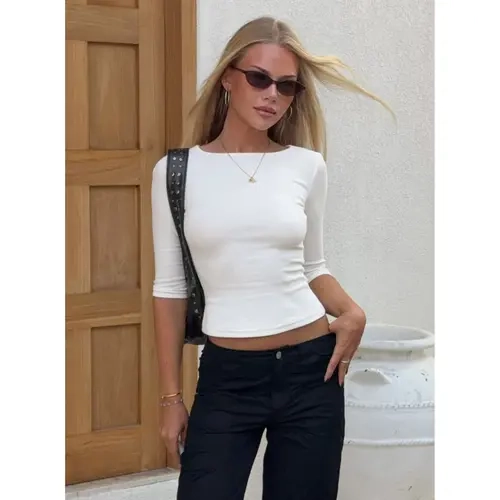 Elaia 3/4 Sleeve Top White