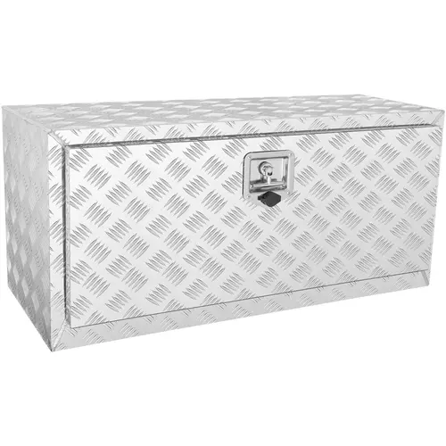 VEVOR 36x17x18in Aluminum Alloy Underbody Truck Tool Box, Tread-plate Tough Heavy Duty Tool Organizer with Lock + Keys, Water Resistant T-Handle Latch Truck Accessories for Trailer & Camper Fit, Built to Last