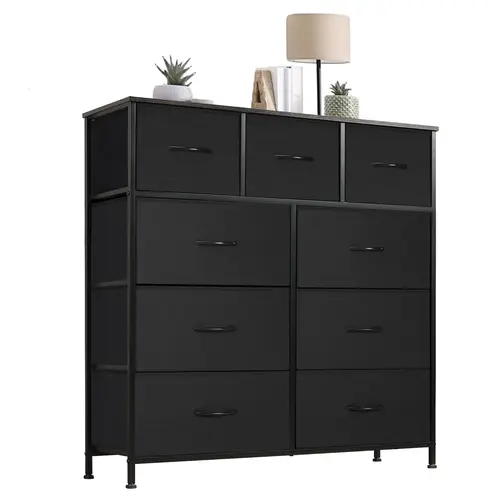 【Deal】Sweetcrispy 9-Drawer Fabric Dresser - Floor Standing Bedroom Furniture, Oak Nursery Storage Organizer Unit, Sweet Furniture S Chest of Drawers