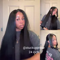 Nadula V Part Kinky Straight Wig Minimal Leave Out Glueless 100% Human Hair Natural Density Soft Blends Well EasiContour Adjustable Cap Beginner Friendly SoHoChic TikTokShopBackToSchool