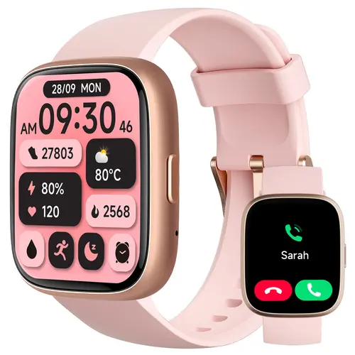 TOOBUR Multifunctional Digital Smart Watch for Men - Waterproof, Universal, 100+ Sports Modes, Bluetooth/BT Call Function, Smart Voice Assistant, Messages Reminder, Calorie Tracker, Fitness + Calls Integration, iOS & Android Compatible (Back to School)
