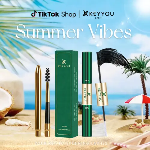 KEYYOU Waterproof Lash Bond & Seal 10ml with Mascara Brush- Eyelash Adhesive for Long-Lasting Makeup - Eyelashes #September Stock Up