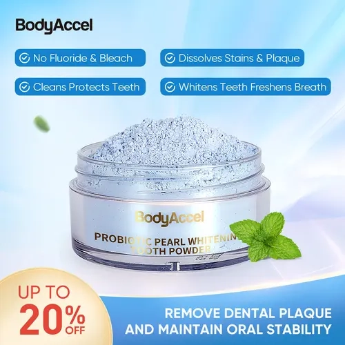 【BodyAccel】Natural Whitening Pearl Probiotic Tooth Powder