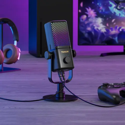 TONOR TCX3 RGB Light Mic for Xbox Game Devices - Low Noise RGB Condenser Audio Microphone with Fast Charging, 1-Tap Mute, Capture Card Connector, Durable Cable Connection (1.45 lbs) | summerwins DealsForYouDays, Wired