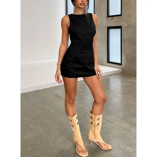 Yumiko Romper Black Tall