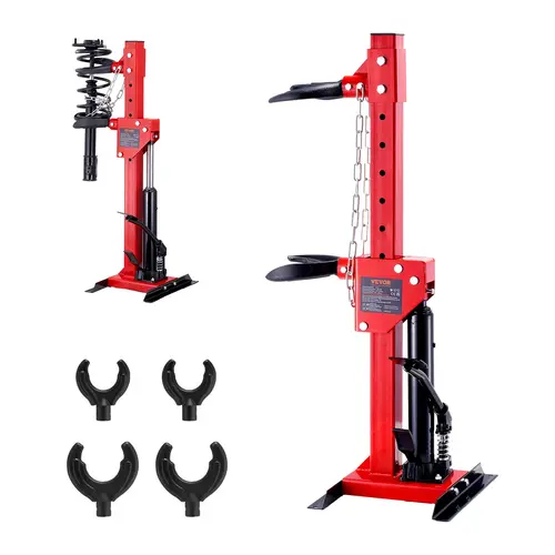 【toolupgrade】VEVOR Heavy Duty Hydraulic Strut Coil Spring Compressor, 4.5 T/9920 LBS Jack Capacity, 1 T Compression Force, 12.6" Stroke Reach, 4.3–6.7" Clasp Fit, 4.3–5.1" Small Clasp, Works on Sedans, SUVs, Trucks for Strut Spring Removal