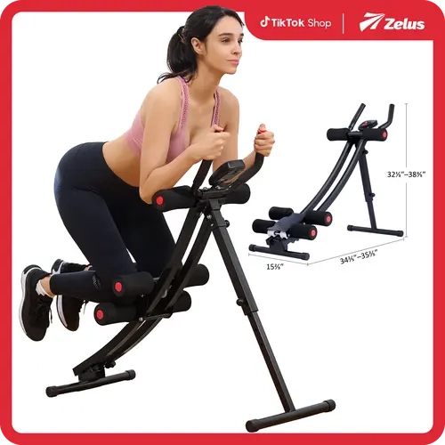 ZELUS Adjustable Ab Trainer Machine with LCD Monitor, Foldable Abdominal Exercise Machine Core Trainer Machine Workout for Arm, Leg, Buttocks Shaper Outdoorfun|#TikTokShopFallDealsForYou