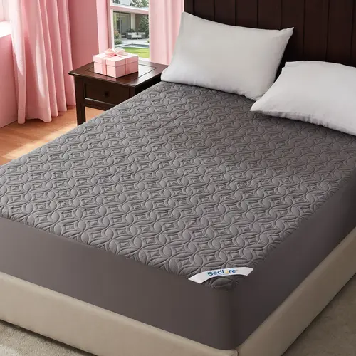 SummerWins【BEDLORE】Big Copper Coin Pattern Waterproof Mattress Protector, Soft & Dirt-Proof Fabric with Deep Pockets (Fits 6–18 Inches), Ideal for Bedroom, College Dorm & Hotel Use