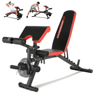 OPPSDECOR Ergonomic Adjustable Lift Bench - 800lbs Gym Equipment, Home Exercise Equipment for At Home Gym, Reclining Incline Decline Bench with Leg Extension for Full Body Strength Training, SummerWins