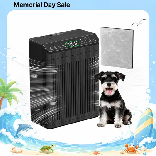 MORENTO 066 HEPA Air Purifier for Large Rooms (Up to 1,690 ft²) - Pet Mode, Aromatherapy, PM2.5 Monitor, Removes Smoke, Pollen, Pet Dander, House Decor-Friendly Household Appliance