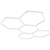 【toolupgrade】VEVOR Hexagon Garage Lights, Ceiling Mount, 26400LM 6500K Daylight, 5 Grid Systems, Polycarbonate Build, Easy to Install, DIY Customizable, Enhancing Visual Appeal for Auto Service Centers, Gym Ceilings