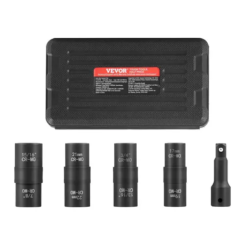 VEVOR 1/2 in Drive 6-Point Flip Drive Socket Wrench Set, Cr-Mo Impact-Ready Steel Kit with Metric & SAE Sizes, Hand Tools for Mechanics for Car, Truck, and SUV Jobs, Drive Socket Wrenches