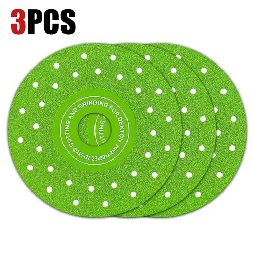 LOZLIN 1PCS/3PCS 115mm Diamond Saw Blades For Cutting And Grinding Tile And Marble,Ceramic, 45 Degree Chamfered Cutting Disc Porous Design, Angle Grinder Tools,father'sdaygifts