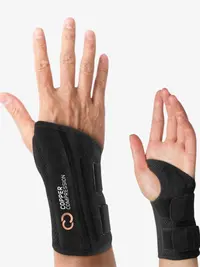 Copper Compression Advanced Fabric Wrist Brace - Under-Sleeve Slim, Customizable Fit, Adjustable Hand Support for Recovery, Holding a Phone, Lifting (Recovery Support Braces, Splints & Slings, Health Medical First Aid Supplies)